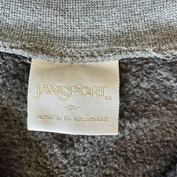 Jansport UW-Whitewater Zip-Up Cropped Grey Sweatshirt size XL - Picture 3 of 3
